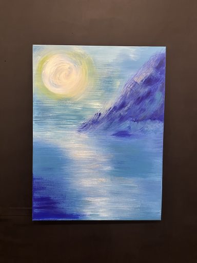 Volle maan zee schittering