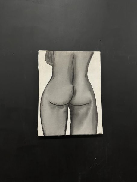 Naakte vrouw zwart wit