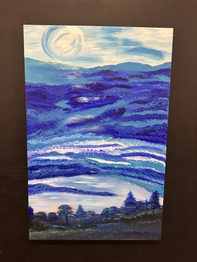 Blauw gelaagd landschap